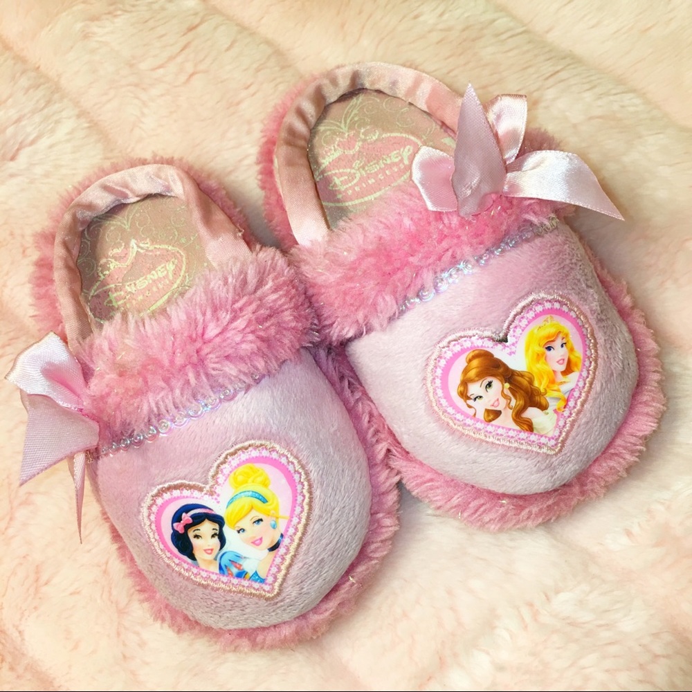 Pink Disney Little Girls Princess Slippers